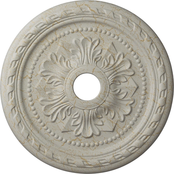 Ekena Millwork Palmetto Medallion (Canopies up to 3 5/8"), 23 5/8"OD x 3 5/8"ID x 1 5/8"P, Pot of Cream Crackle CM23PMPCC - main